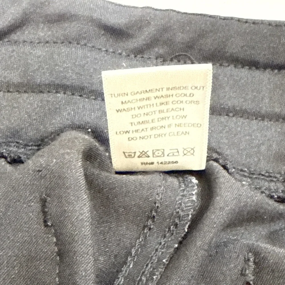 FIGS Black Blue Stripe Panel Cargo Knit Scrub Pants Medical Polyester Size P/S